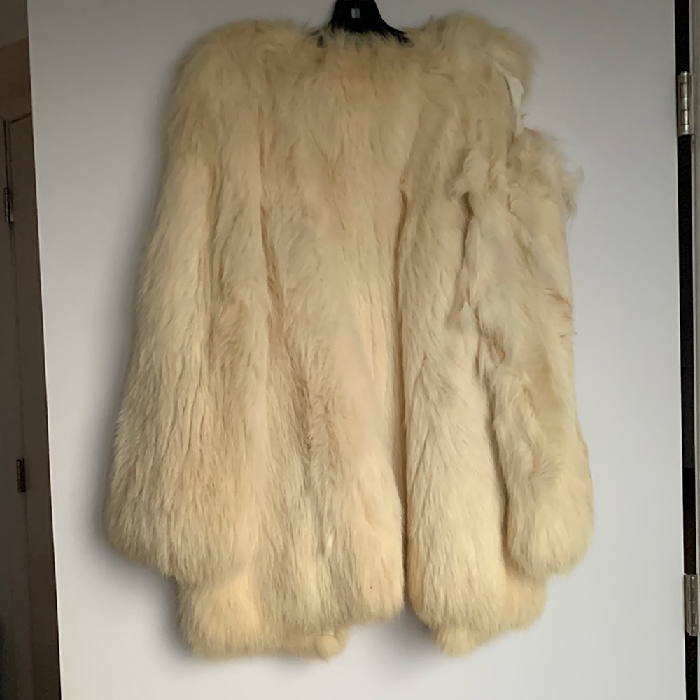 Real fur and leather damaged coat